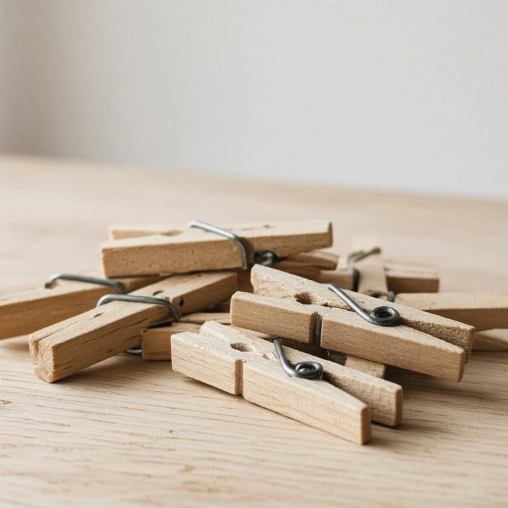 Wäscheklammern-Set Holz, 30 Stück — Detailansicht